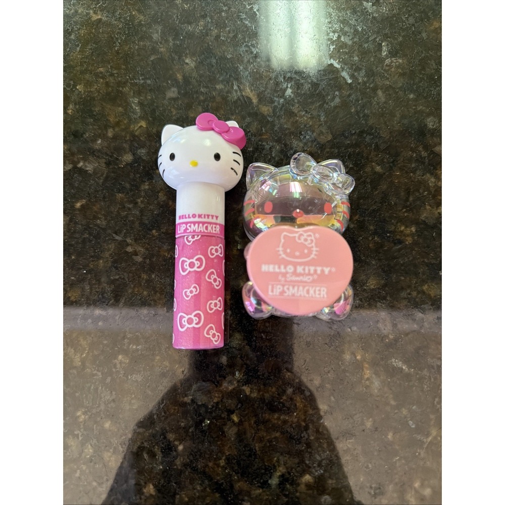 Hello kitty By Sanrio Lip Smacker Lot Of 2 Lip Gloss NEW Set Bundle Pink Kiwi